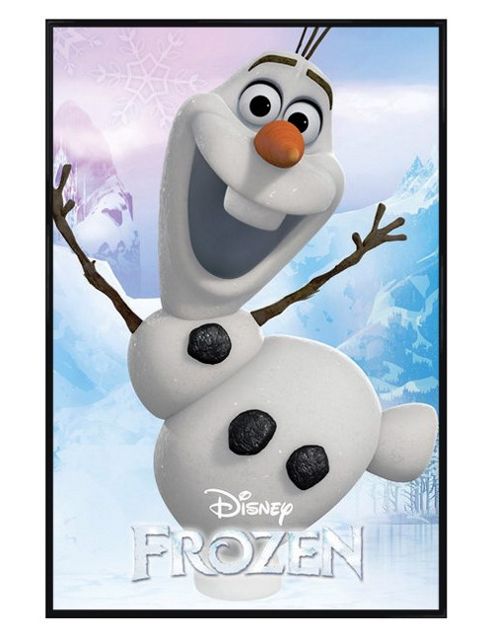 Image of Gloss Black Framed Disney's Frozen Olaf Poster
