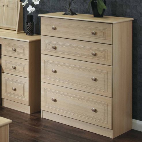 Image of Welcome Furniture Corrib 4 Drawer Deep Chest - Light Oak
