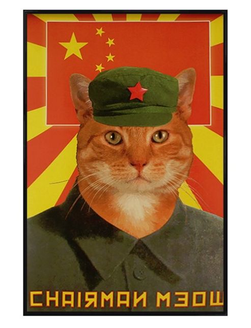 Image of Gloss Black Framed Chairman Meow Poster