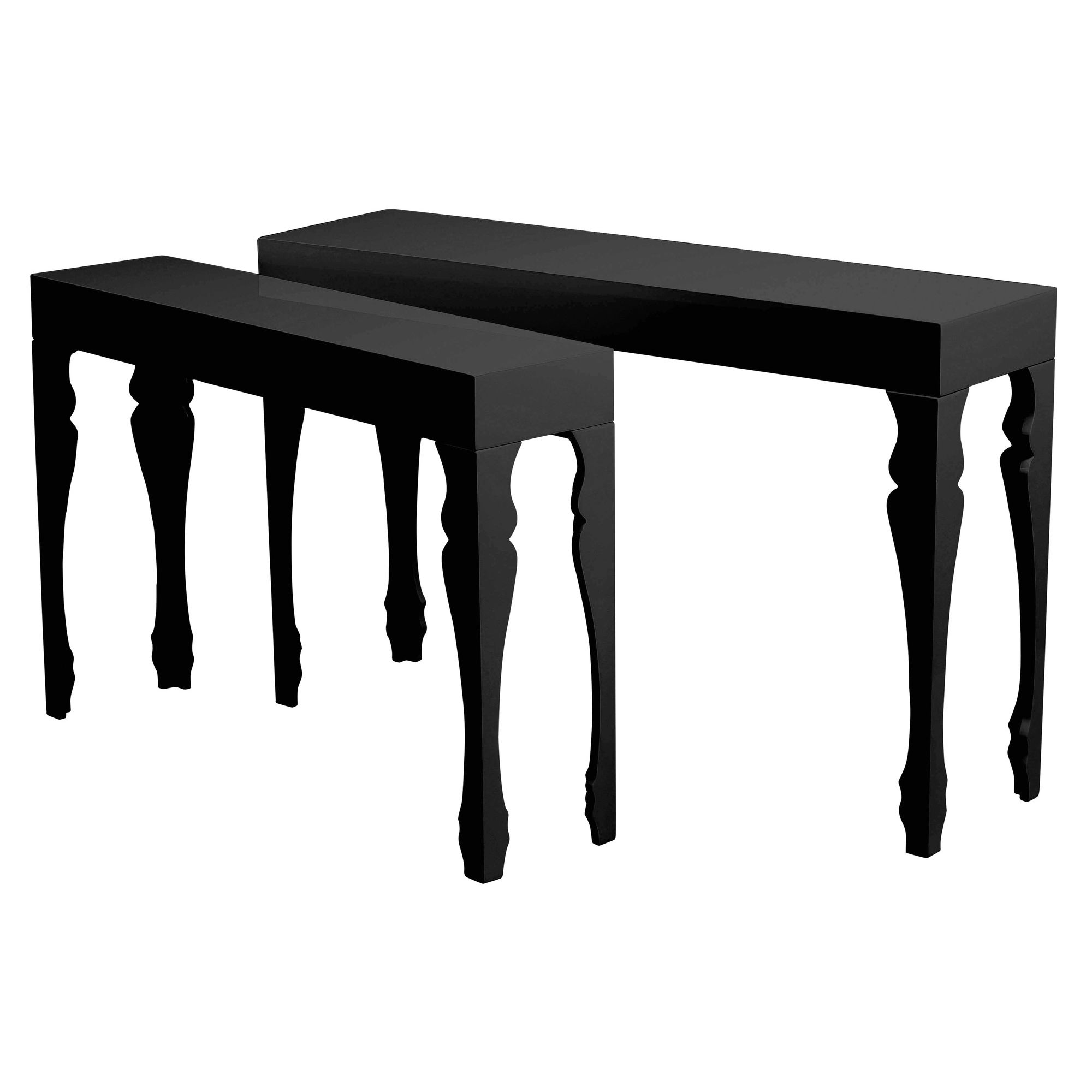 Premier Housewares Luis Accent Tables (Set of 2) - Black High Gloss at Tesco Direct