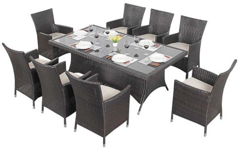 Image of Luxan Wgf-113 Port Royal Luxe Rectangle Dining Set - Seats 8