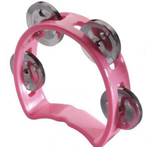 Image of Stagg Pink Plastic Mini Tambourine