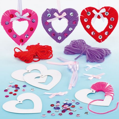 Image of Heart Yarn Wreaths (pack Of 6)