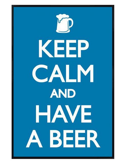 Image of Gloss Black Framed Keep Calm And Have A Beer Poster