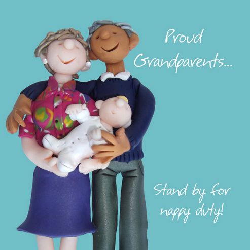 Image of Holy Mackerel Congratulations. Proud Grandparetns Stand Up For Happy Duty Greetings Card