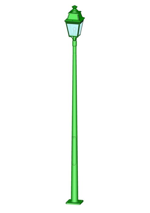Image of Roger Pradier Avenue 3 No. 11 Post Lantern - E27 70w Hps - Black