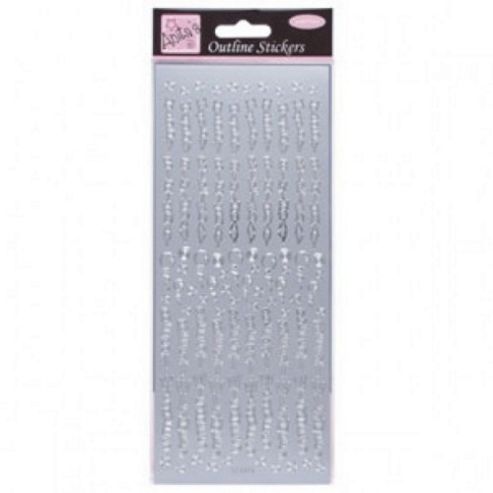 Image of Outline Stickers Birthday Best Wishes Silver