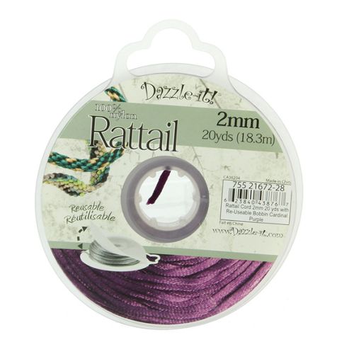 Image of Rattail With Re-useable Bobbin - Cardinal Purple - 20yds