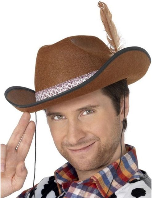 Image of Brown Felt Western Hat