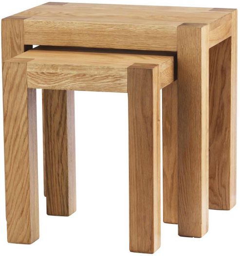 Image of Chunky Oak Nest Of Tables