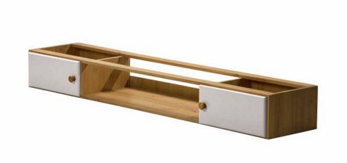 Image of Catania Under Bed Cupboards With Open Shelf In Antique &amp; White