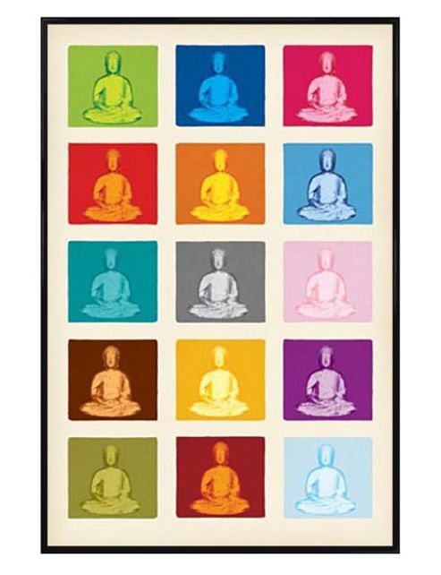 Image of Pop Art Buddha Images Gloss Black Framed The Buddha Poster