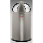 Wesco 50 Litre Push-Two Recycling Bin in New Silver