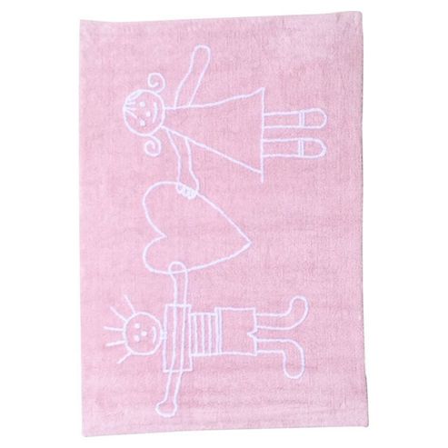 Image of Lorena Canals Soliaria Pink Children's Rug - 140 Cm W X 140 Cm D (4 Ft 9 In X 4 Ft 9 In)