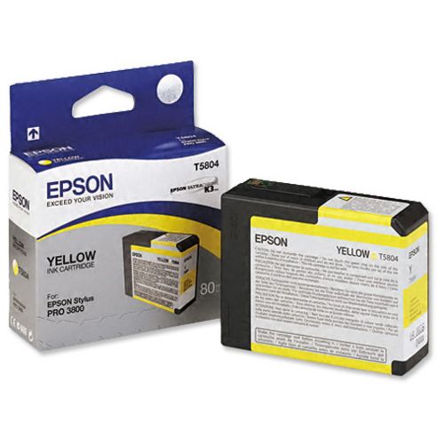 Image of Epson Ultrachrome Yellow Ink Cartridge (80ml) - Stylus Pro 3800