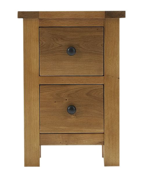 Image of Thorndon Eden Two Drawer Bedside Table In Warm Oak