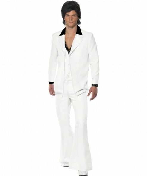 Image of 70's White Suit - Adult Costume Size: 38-40