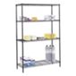 Safco Wire Commercial Shelving Starter Unit in Black