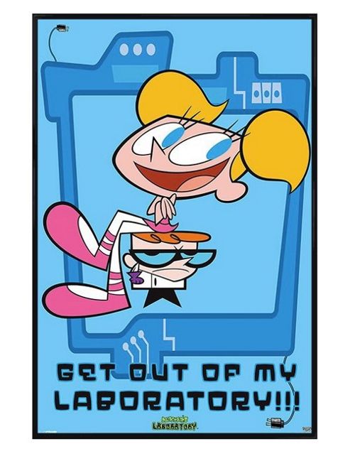 Image of Gloss Black Framed Dexter's Laboratory Get Out Of My Laboratory Poster