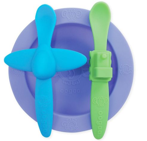 Image of Php Oogaa Silicone Mealtime Set Purple, Green And Blue