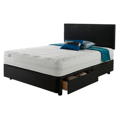 Image of Silentnight Mirapocket 1200 Ortho Memory 2 Drawer Double Divan Charcoal No Headboard