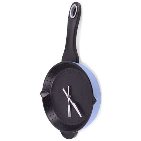 Image of Kitchen Saucepan Wall Clock With Cutlery Themed Hands