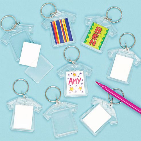 Image of Design A T-shirt Acrylic Keyring (pack Of 6)