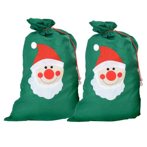 Image of Large Felt Christmas Sack Gift Bags - Set Of Two Father Christmas