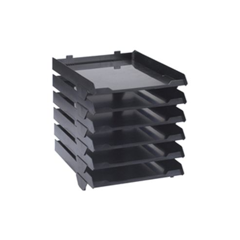 Image of Avery Paperstack Letter Tray Self-stacking A4 W250xd320xh300mm Black Ref 5336blk [pack 6]