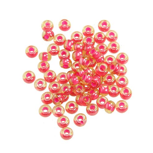 Image of Czech Seed Bead 2/0 Topaz/pink Lined