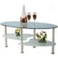 Cara Oval Clear and Frosted Glass Coffee Table