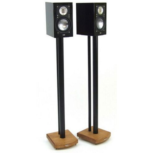 Image of Moseco 10 Black And Light Oak Speaker Stands
