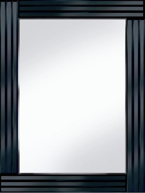 Image of Pharmore Ltd Classic Triple Bar Rectangle Mirror - Black