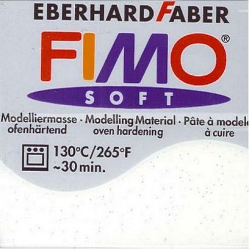 Image of Fimo Soft 56g Glitter White 052