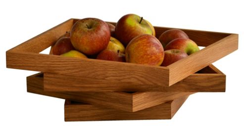 Image of Wireworks 30 Cm Oblique Fruit Bowl - Oak