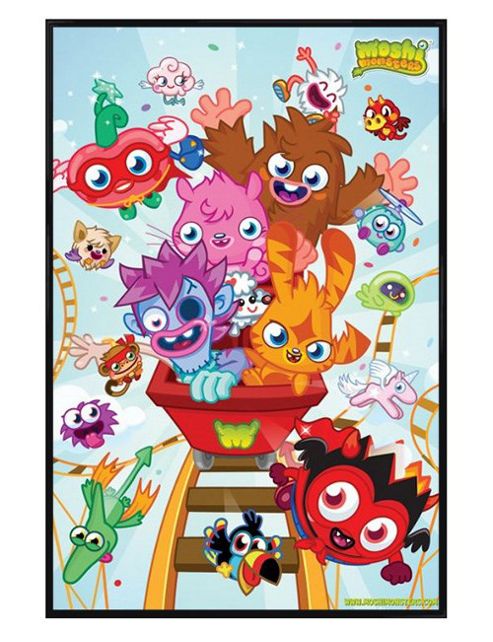 Image of Moshi Monsters Gloss Black Framed Rollercoaster Ride! Poster