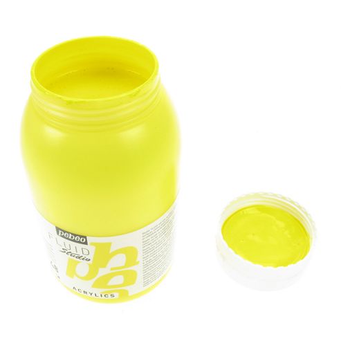 Image of Pebeo Studio Fluid Acrylic 1l - Primary Yellow