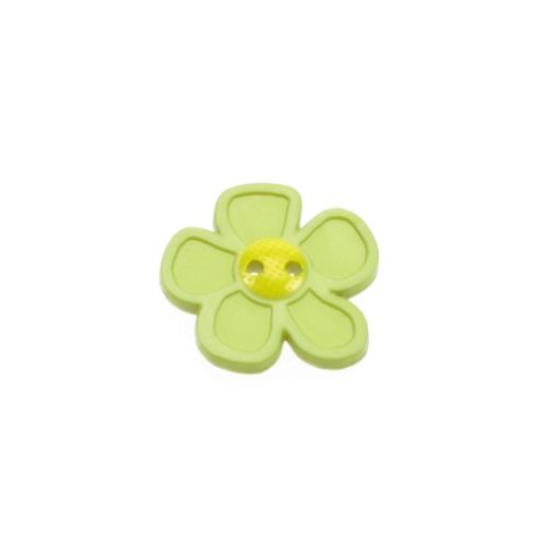 Image of Dill Buttons 28mm Flower Lime