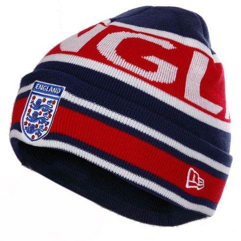 Image of England F.a Official Licensed England Striped Beanie By Era