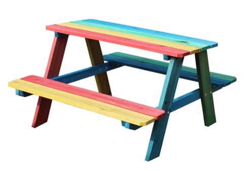 Image of Bentley Garden Children's Wooden Multi-coloured Bench