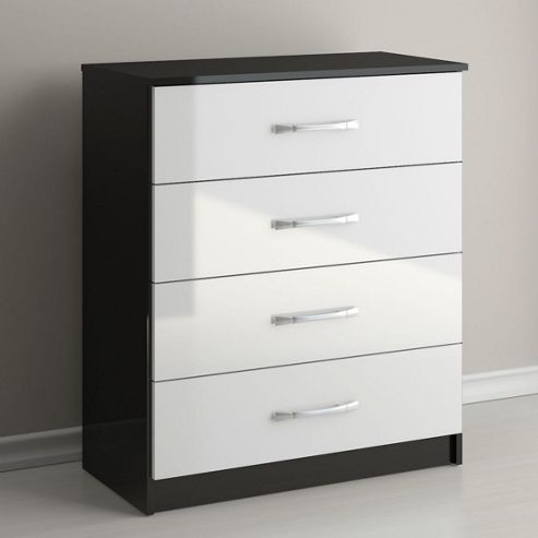 Image of Birlea Lynx 4 Drawers Chest - Black And White