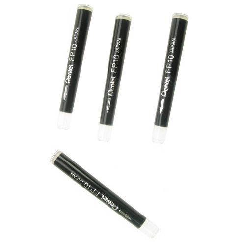 Image of Cartridge For Pentel Fude Brush Pen Black - 4 Pack