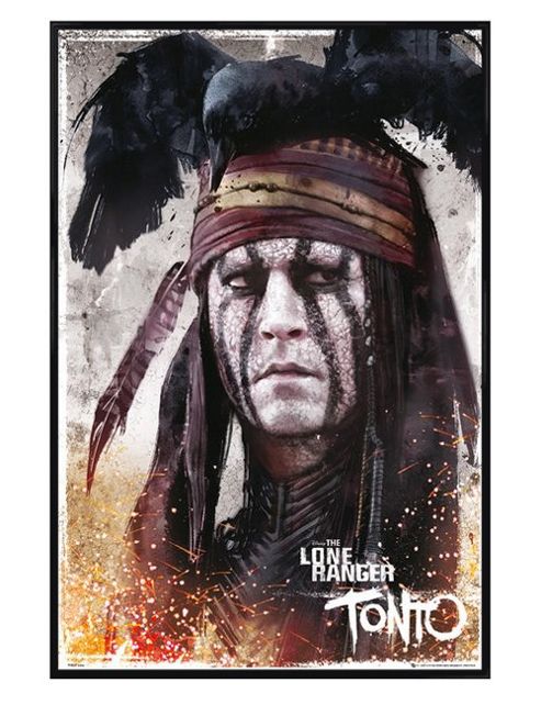 Image of Gloss Black Framed The Lone Ranger Jonny Depp Is Tonto Poster