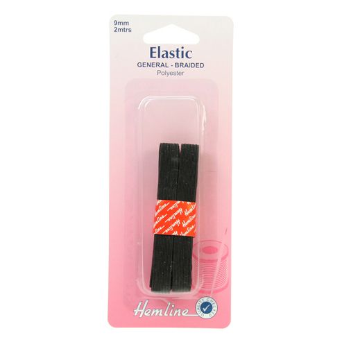 Image of Hemline - Flat Elastic - 9mm Black