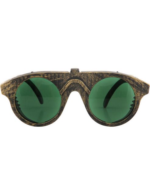 Image of Steampunk Glasses (gold & Green)