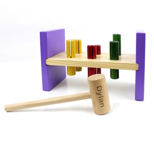 Image of Personalised Wooden Hammer And Bench Toy