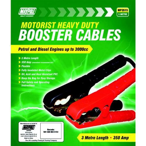 Image of 350a Booster Cable Set Suitable For Engines Up To 3000cc