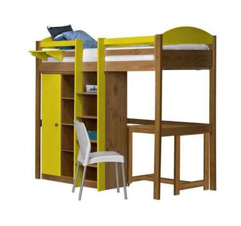 Image of Maximus High Sleeper Set 2 Central Ladder Antique With Lime Details