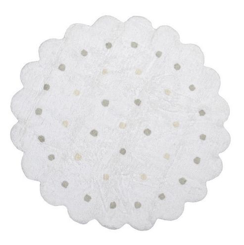Image of Lorena Canals Galletita White Children's Rug - 140 Cm W X 140 Cm D (4 Ft 9 In X 4 Ft 9 In)