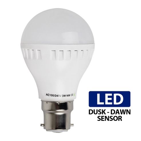 Image of 3w Bc B22 Led Dusk Till Dawn Sensor Bulb Neutral White